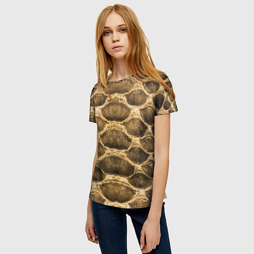 Женская футболка Snake Skin Pattern / 3D-принт – фото 3