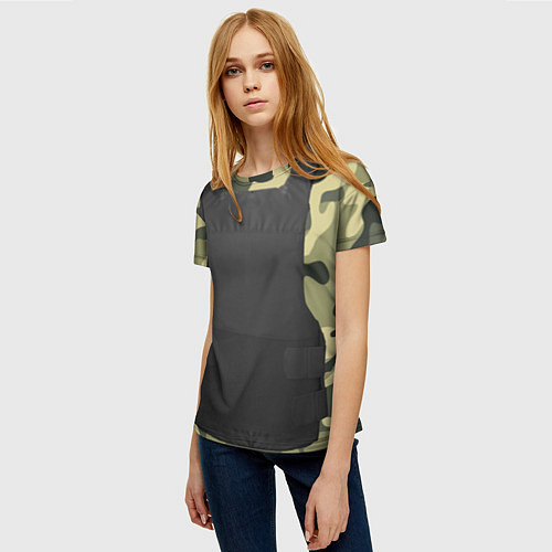 Женская футболка Бронижелет / 3D-принт – фото 3