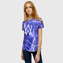 Футболка женская Alan Walker молнии, цвет: 3D-принт — фото 2