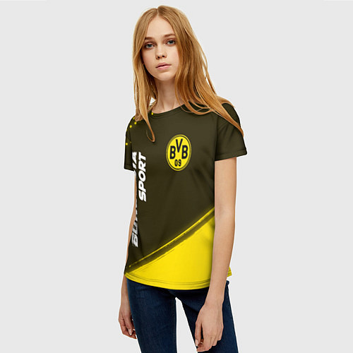 Женская футболка БОРУССИЯ Borussia Sport Краска / 3D-принт – фото 3