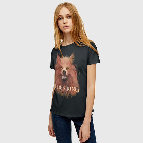 Женская футболка Алый волк из Elden Ring / 3D-принт – фото 3