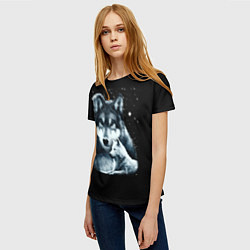Футболка женская Ночные Волки, цвет: 3D-принт — фото 2