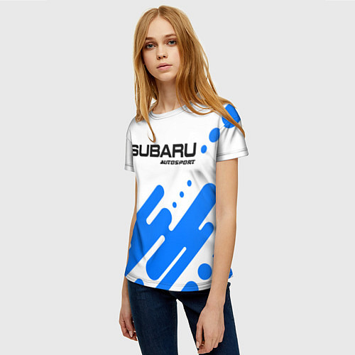 Женская футболка СУБАРУ Autosport Абстракция / 3D-принт – фото 3