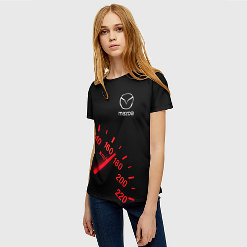 Женская футболка MAZDA МАЗДА СПИДОМЕТР / 3D-принт – фото 3