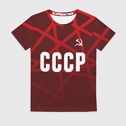 Футболка женская СССР КРАСНЫЕ ЛИНИИ, цвет: 3D-принт