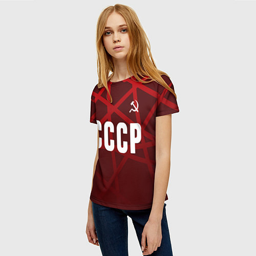 Женская футболка СССР КРАСНЫЕ ЛИНИИ / 3D-принт – фото 3