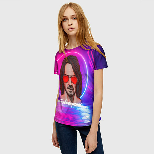Женская футболка Джонни Киберпанк2077 Cyberpunk2077 / 3D-принт – фото 3