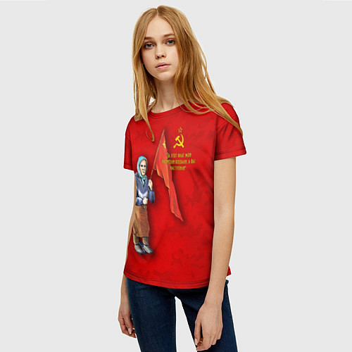 Женская футболка Бабуля с флагом / 3D-принт – фото 3
