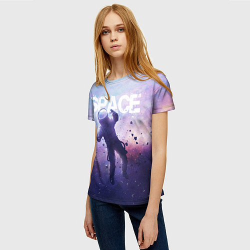 Женская футболка Space walk / 3D-принт – фото 3