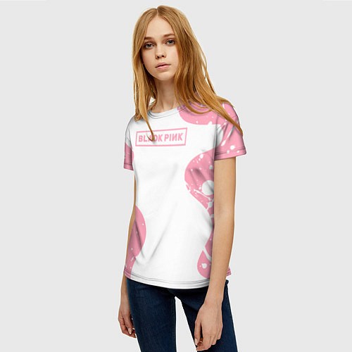 Женская футболка Black pink / 3D-принт – фото 3