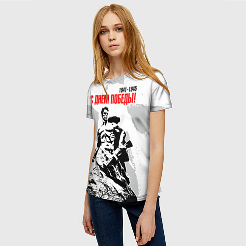 Женская футболка С Днем Победы! Защитник Сталинграда / 3D-принт – фото 3