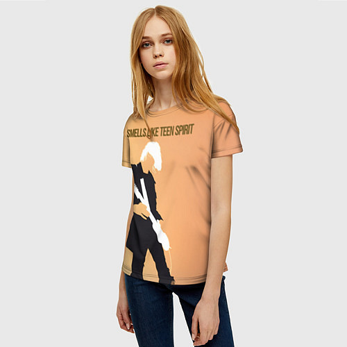 Женская футболка Название песни группы Nirvana / 3D-принт – фото 3