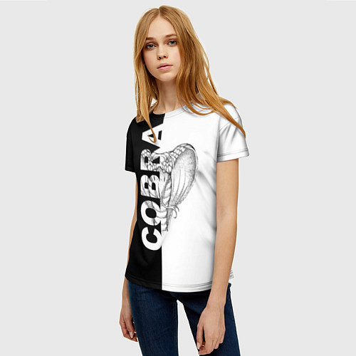 Женская футболка КОБРА COBRA ЧБ / 3D-принт – фото 3