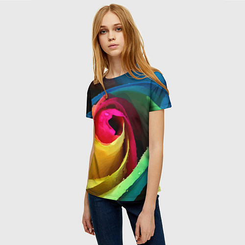 Женская футболка Роза fashion 2022 / 3D-принт – фото 3