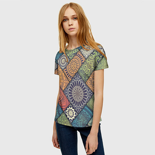 Женская футболка Mandala-pattern / 3D-принт – фото 3