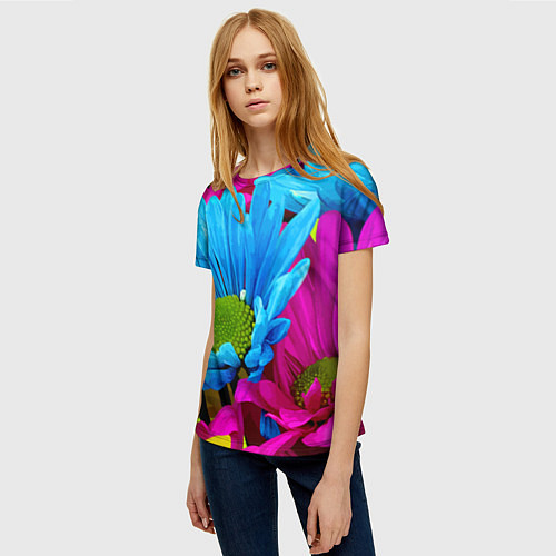 Женская футболка Ромашки Pattern / 3D-принт – фото 3