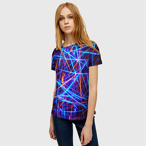 Женская футболка Neon pattern Fashion 2055 / 3D-принт – фото 3