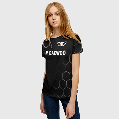 Женская футболка DAEWOO Соты / 3D-принт – фото 3
