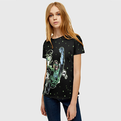 Женская футболка Космический защитник - Зеленый Фонарь / 3D-принт – фото 3