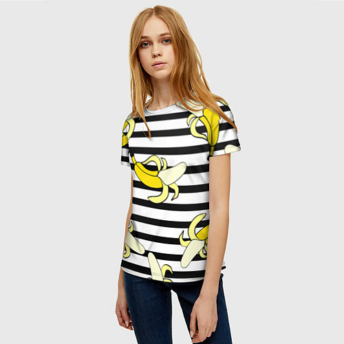 Женская футболка Banana pattern Summer / 3D-принт – фото 3