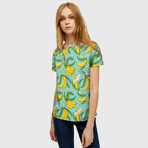 Женская футболка Banana pattern Summer Fashion 2022 / 3D-принт – фото 3