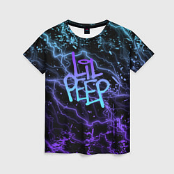 Футболка женская Lil peep neon молнии, цвет: 3D-принт