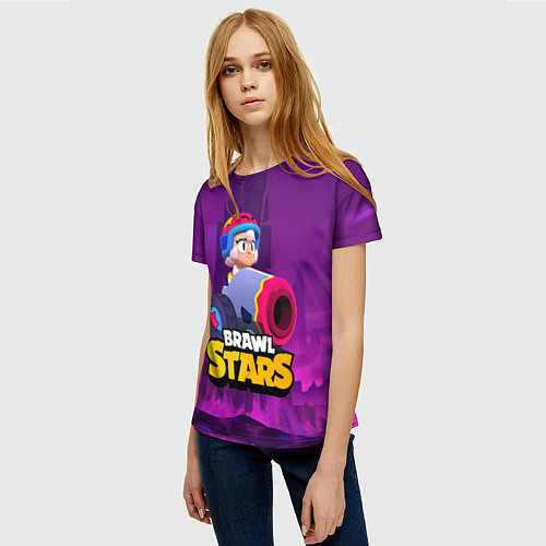 Женская футболка BrawlStars Бонни с пушкой Bonny / 3D-принт – фото 3