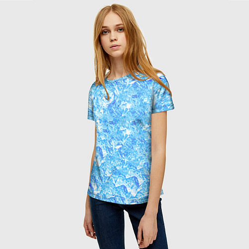 Женская футболка Сапфировые Кубики Льда / 3D-принт – фото 3