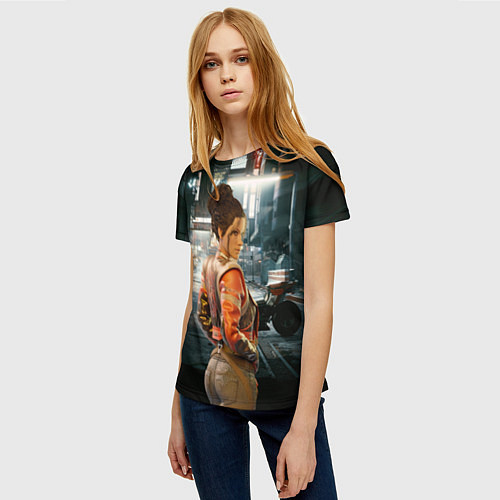 Женская футболка Панам nightCity киберпанк2077 / 3D-принт – фото 3