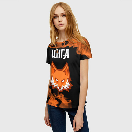 Женская футболка Инга ЛИСА Пламя / 3D-принт – фото 3
