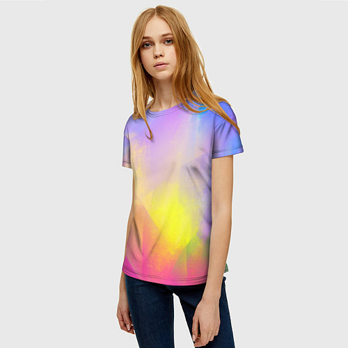 Женская футболка Красочный неон / 3D-принт – фото 3