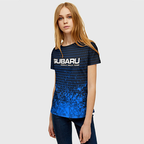 Женская футболка SUBARU RACING Арт / 3D-принт – фото 3