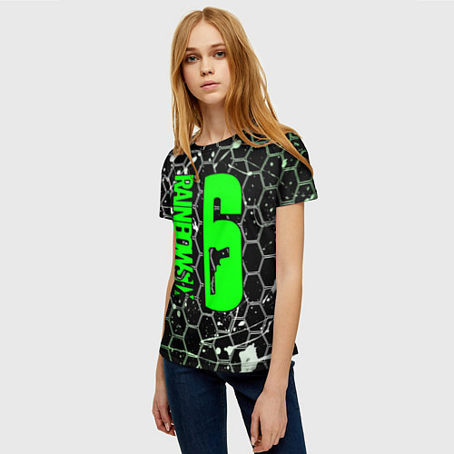 Женская футболка RAINBOW SIX SIEGE СОТЫ: БРЫЗГИ / 3D-принт – фото 3