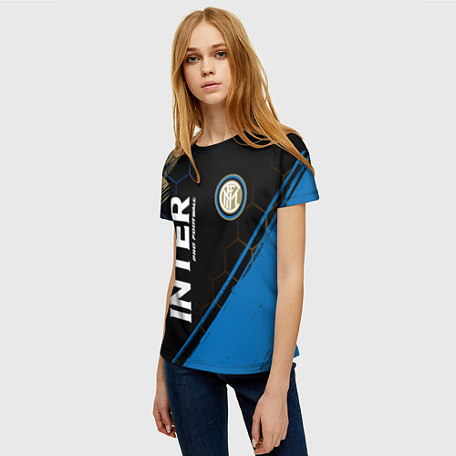 Женская футболка INTER Pro Football Краска / 3D-принт – фото 3