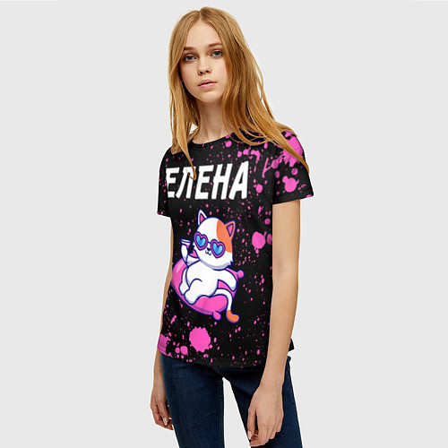 Женская футболка Елена - КОШЕЧКА - Краска / 3D-принт – фото 3