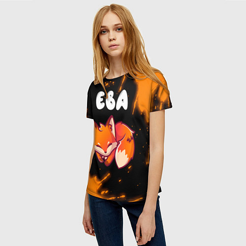 Женская футболка Ева ЛИСИЧКА Краска / 3D-принт – фото 3