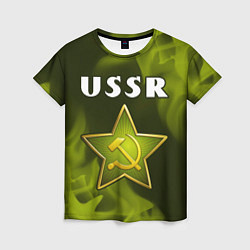Футболка женская USSR - ЗВЕЗДА - Огонь, цвет: 3D-принт
