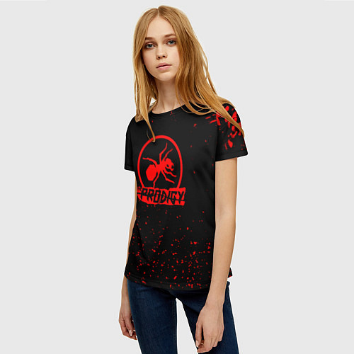 Женская футболка The prodigy красные бразги / 3D-принт – фото 3