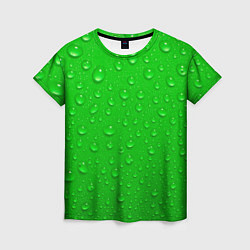 Футболка женская Зеленый фон с росой, цвет: 3D-принт