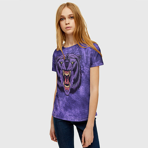 Женская футболка Мистический медведь / 3D-принт – фото 3