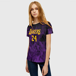 Футболка женская Lakers 24 фиолетовое пламя, цвет: 3D-принт — фото 2