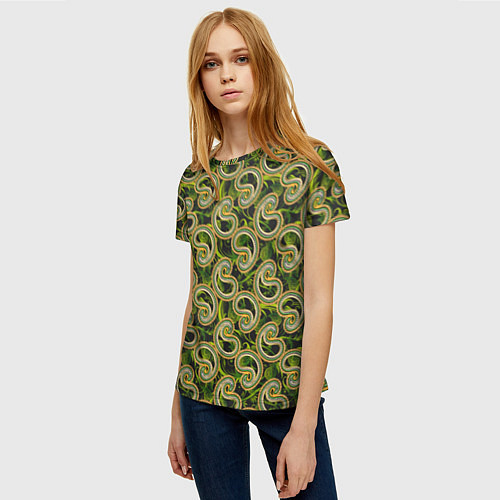 Женская футболка Текстурные узоры / 3D-принт – фото 3