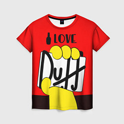 Футболка женская Love Duff, цвет: 3D-принт