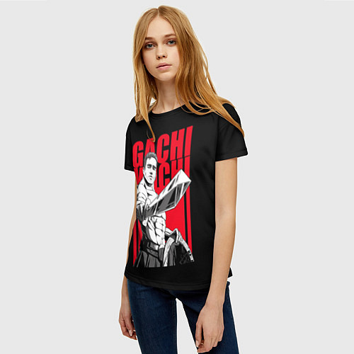 Женская футболка GACHIMUCHI WARRIOR ГАЧИМУЧИ ВОИН / 3D-принт – фото 3