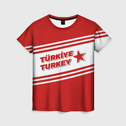 Футболка женская Надпись Турция на турецком и английском языках, цвет: 3D-принт