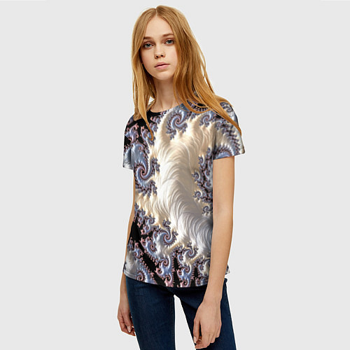 Женская футболка Авангардный фрактальный паттерн Avant-garde fracta / 3D-принт – фото 3