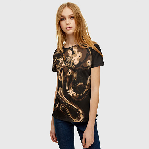 Женская футболка Мощный осьминог / 3D-принт – фото 3
