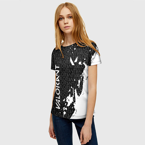 Женская футболка Valorant - Паттерн надписи / 3D-принт – фото 3