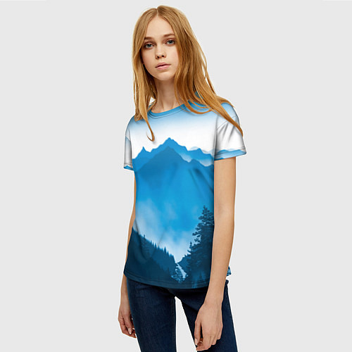 Женская футболка Горы Лес / 3D-принт – фото 3