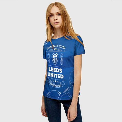 Женская футболка Leeds United Football Club Number 1 / 3D-принт – фото 3